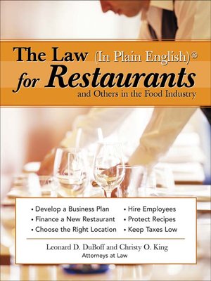 cover image of The Law (in Plain English)&#174; for Restaurants and Others in the Food Industry